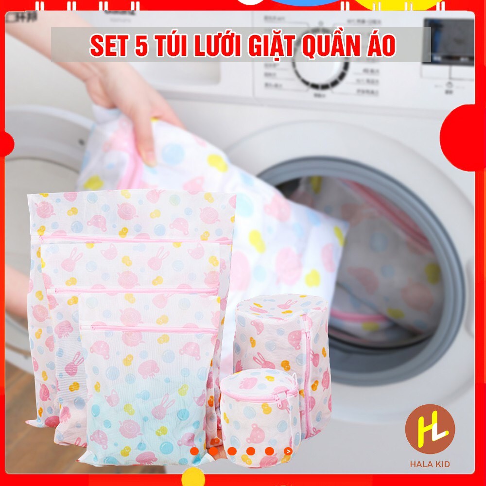 Túi giặt quần áo Set 5 cái, túi lưới giặt quần áo- đồ lót đủ size(loại đẹp)