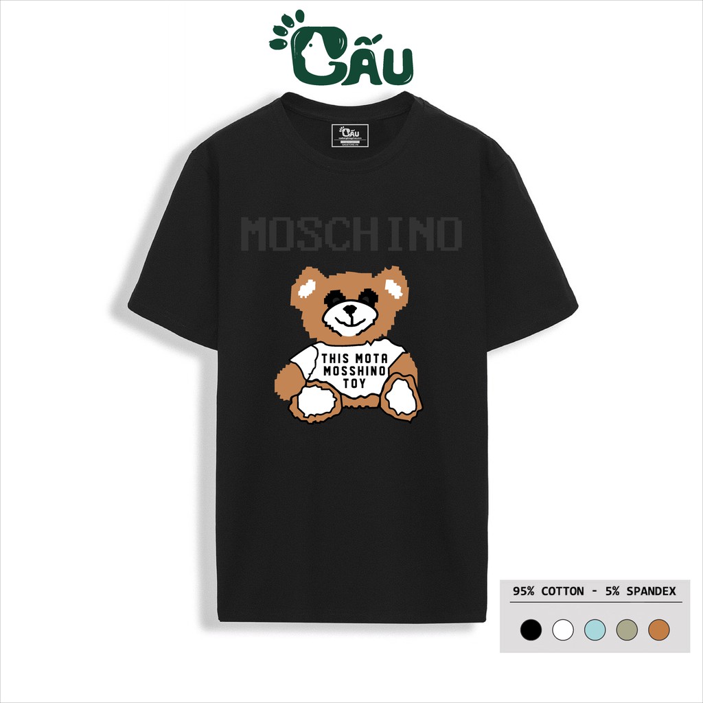 Áo thun nam GẤU 194 cổ tròn tay ngắn vải coton co dãn, dày dặn, form regular fit - Gấu Moschino