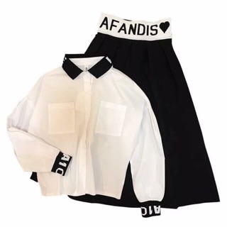 Set áo sơ mi chân váy fandis , hàng order