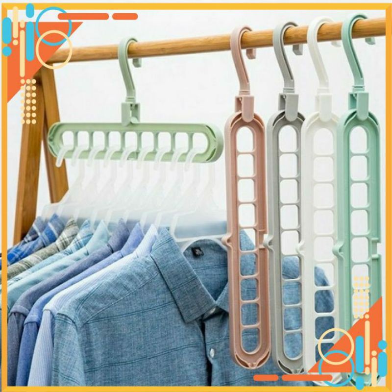 MÓC TREO QUẦN ÁO⚡MIỄN PHÍ VẬN CHUYỂN⚡MÓC 9 LỖ TREO QUẦN ÁO ĐA NĂNG TIẾT KIỆM DIỆN TÍCH
