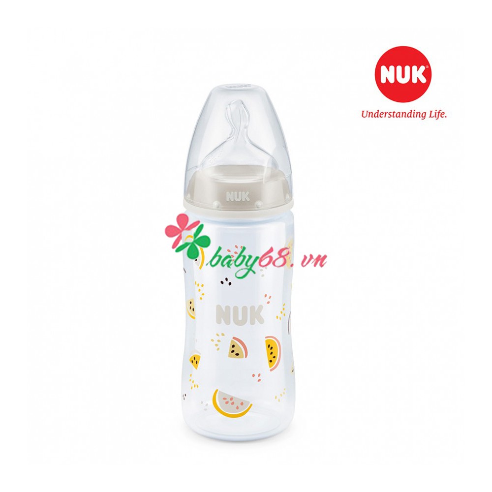 Bình sữa Nuk Premium Choice 150ml - 300ml (Núm Silicone, Nhựa PP) - Made in Germany