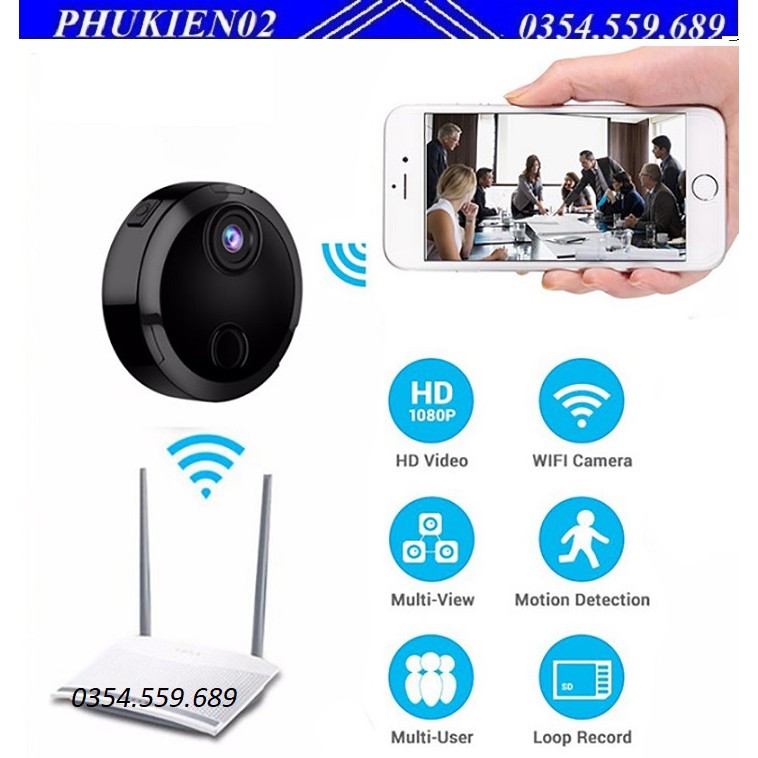Camera Mini Wifi HDQ15 1080P Hồng Ngoại Kết Nối Với Điện Thoại