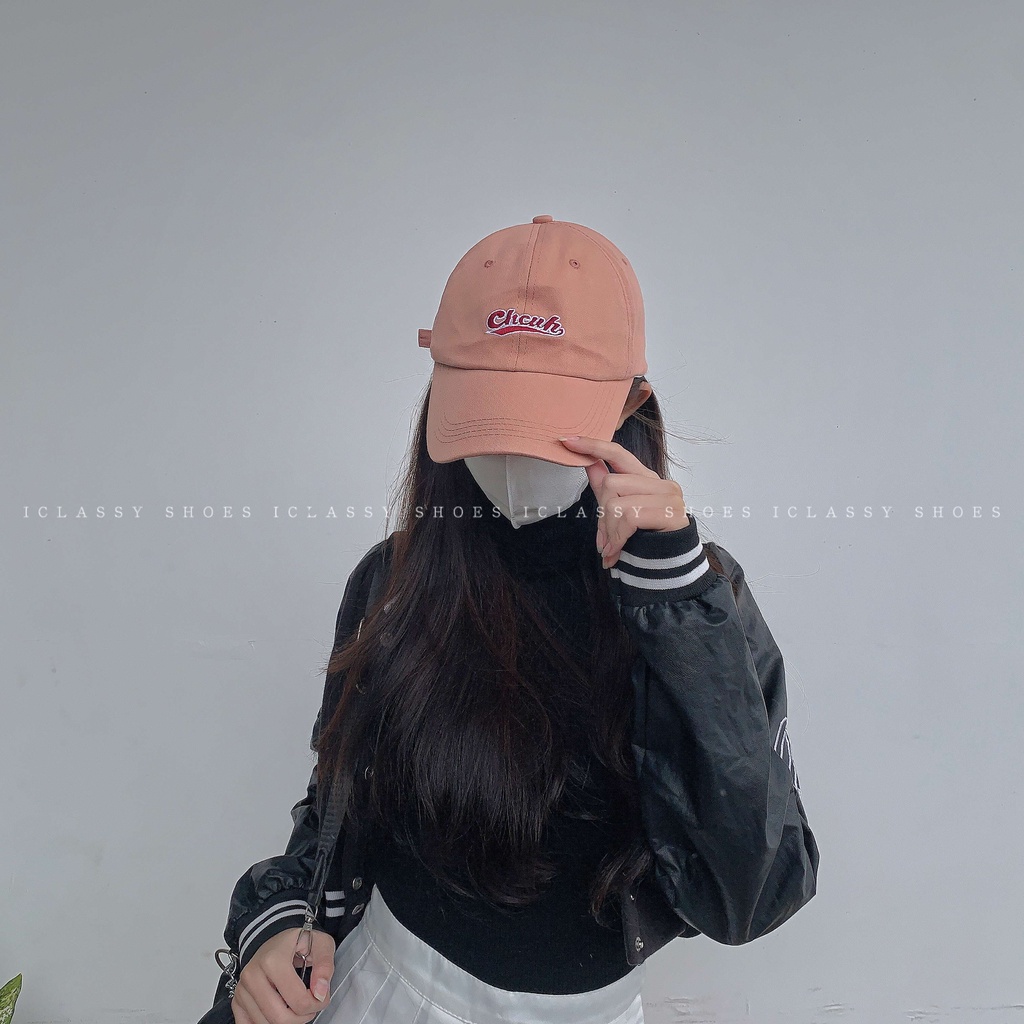 Mũ Lưỡi Trai Ulzzang Unisex Vải Cotton Cao Cấp Trơn, Nón Thêu Chữ Chcuh 5 Màu Phong Cách Hàn Quốc - Iclassy_shoes