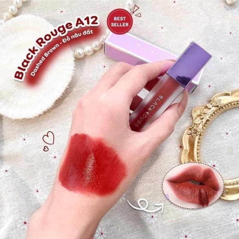 Son Kem Lì Black Rouge màu 12 nâu đỏ son blackrouge a12