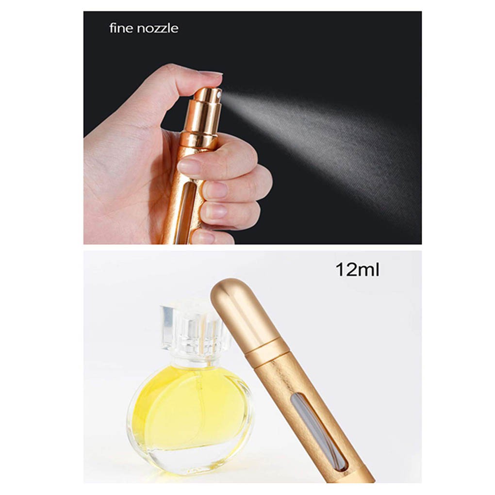 [Hàng mới về] Chai đựng nước hoa dạng xịt dung tích 12ml thiết kế vỏ màu vàng sang trọng | BigBuy360 - bigbuy360.vn