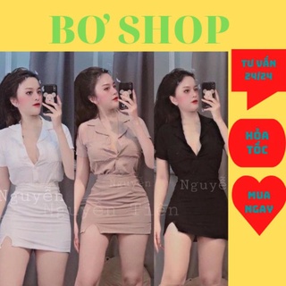 Sét chân váy có lót trong Bơ shop Chân váy công sở + Áo đũi hot girl chất vải đũi