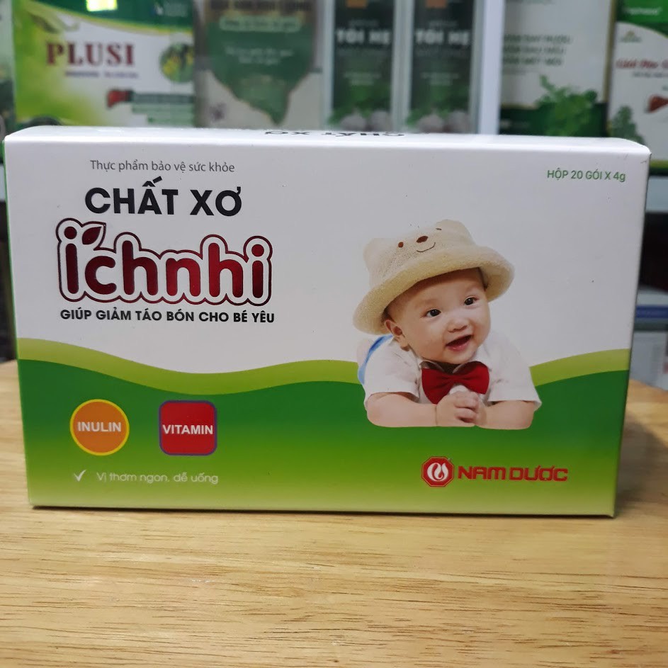 Chất xơ tự nhiên Ích Nhi giúp giảm táo ,bón tăng cường vitamin Cho bé Hộp 20 gói