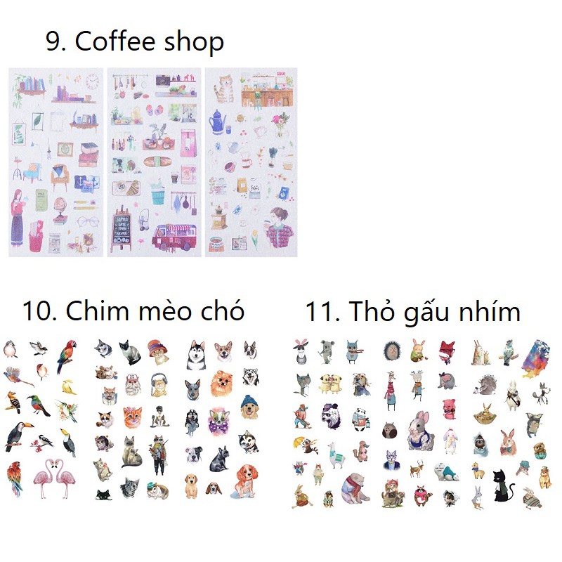 Set 3 tờ sticker trang trí ST03