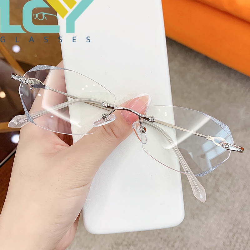 LCYY mới không gọng kính chống ánh sáng xanh không thường xuyên Kính không gọng long lanh-0 ° -5.0 ° (tại chỗ) 7374