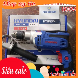 Máy khoan điện mini Hyundai HKB213 810W đa tính năng, động cơ dây đồng mạnh mẽ, bền bỉ. BH 6 tháng toàn quốc