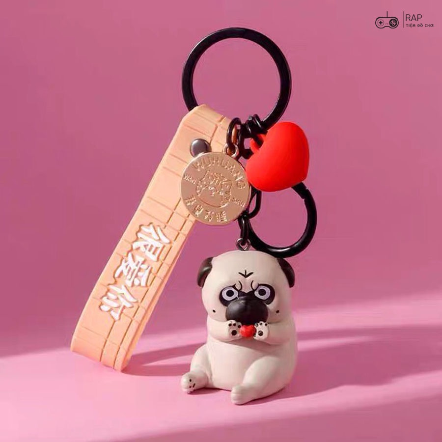 Móc khóa móc túi chó mèo hoàng thượng bắn tym nhảy múa mặc váy dùng làm quà tặng, phụ kiện dây treo balo, túi xách - Rap