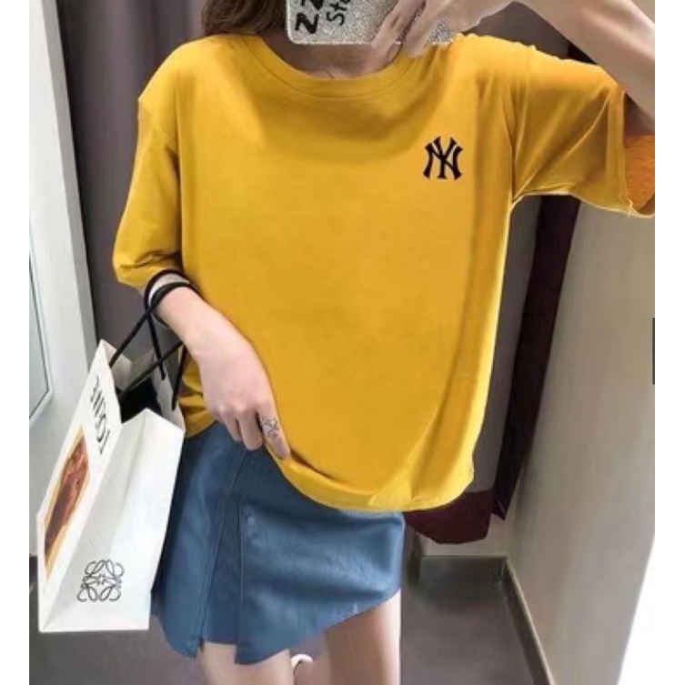 Áo thun Tay Lỡ Unisex TRENDING SHIRT OVERSIZED NY LOGO, Áo Phông Nam Nữ Form Rộng, có hình ảnh video thật D101