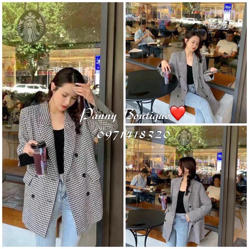 [Order có ảnh thật] Vest Blazer kẻ hoạ tiết zíc zắc cá tính 🖤, style ulzzang Hàn Quốc 🌻 Panny Boutique 🌻 | BigBuy360 - bigbuy360.vn