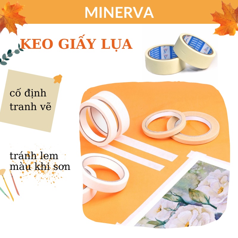 [THỦ CÔNG] Băng keo giấy cố định tranh vẽ, chặn màu nước 23mm