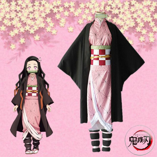 [Sẵn Wig] Trang phục Cosplay Nezuko Kamado trong Kimetsu (có kèm ảnh thật+video)