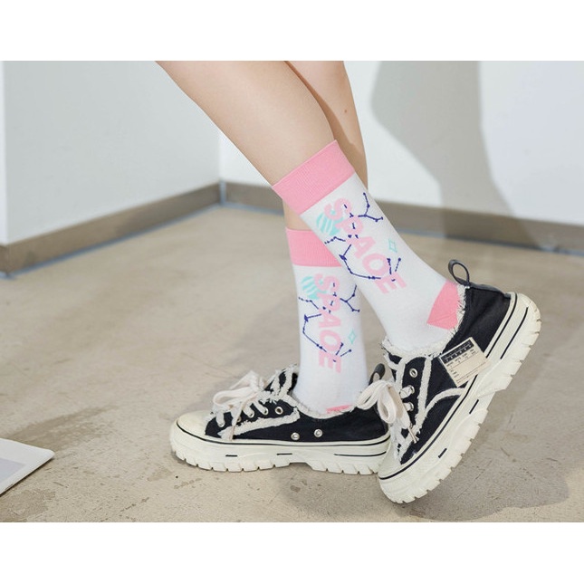 Vớ Tất cotton thể thao cao cổ Nam Nữ phong cách trẻ trung, cá tính.
