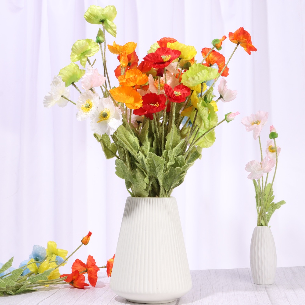 CONOPERY Bó hoa anh túc nhân tạo chất lượng cao dùng trang trí tiệc cưới DIY