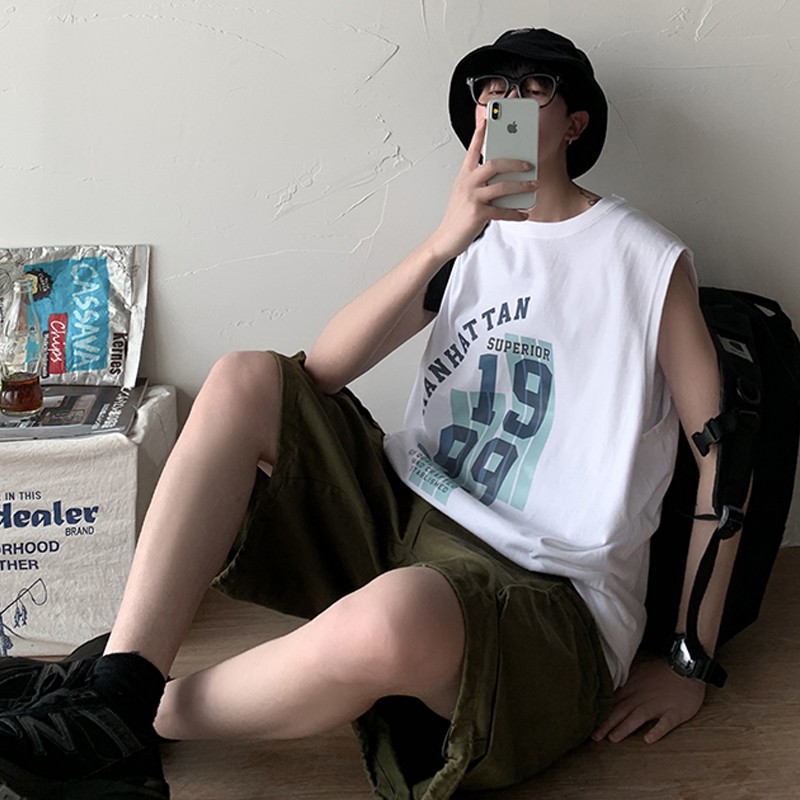 Áo Ba Lỗ Nam In Chữ Thời Trang Size M-5Xl 1999