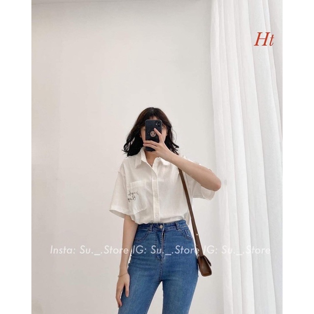 Áo sơ mi cộc tay túi chữ kí HT12