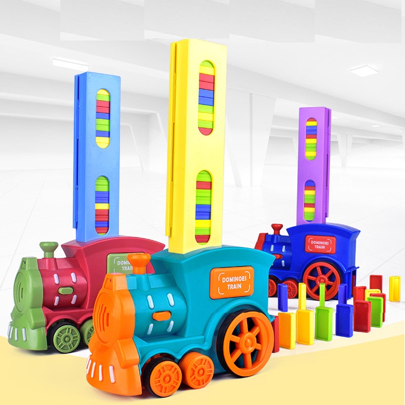 Đồ chơi Xe lửa – Tàu hỏa tự động xếp Domino có âm thanh và đèn vui nhộn cho bé