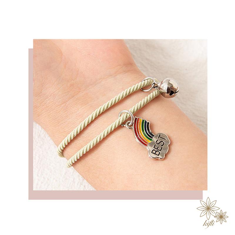 Set 2 Vòng Tay Tình Bạn Màu Cầu Vồng Thời Trang Hàn Quốc