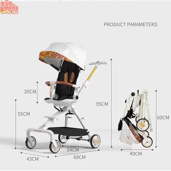 Xe đẩy gấp gọn cao cấp MS-8166 hàng chính hãng (BH 12 tháng)