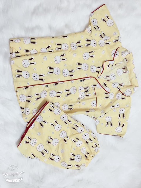 Bộ Pijama bo viền vải kate Thái