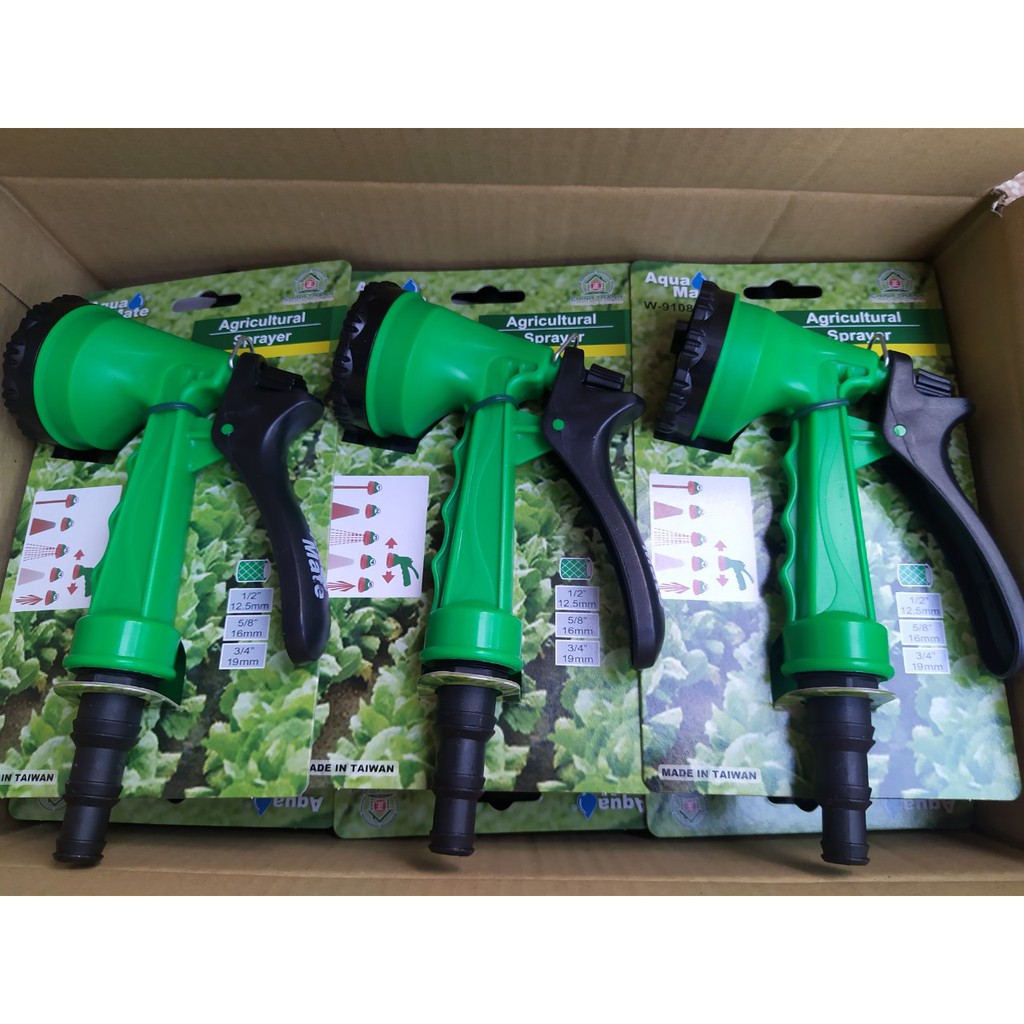 {CÓ VIDEO} Vòi tưới cây tăng áp Agricultural Sprayer 5 chế độ phun dạng vuông xịt hoa cay canh, rửa vệ sinh W-9108
