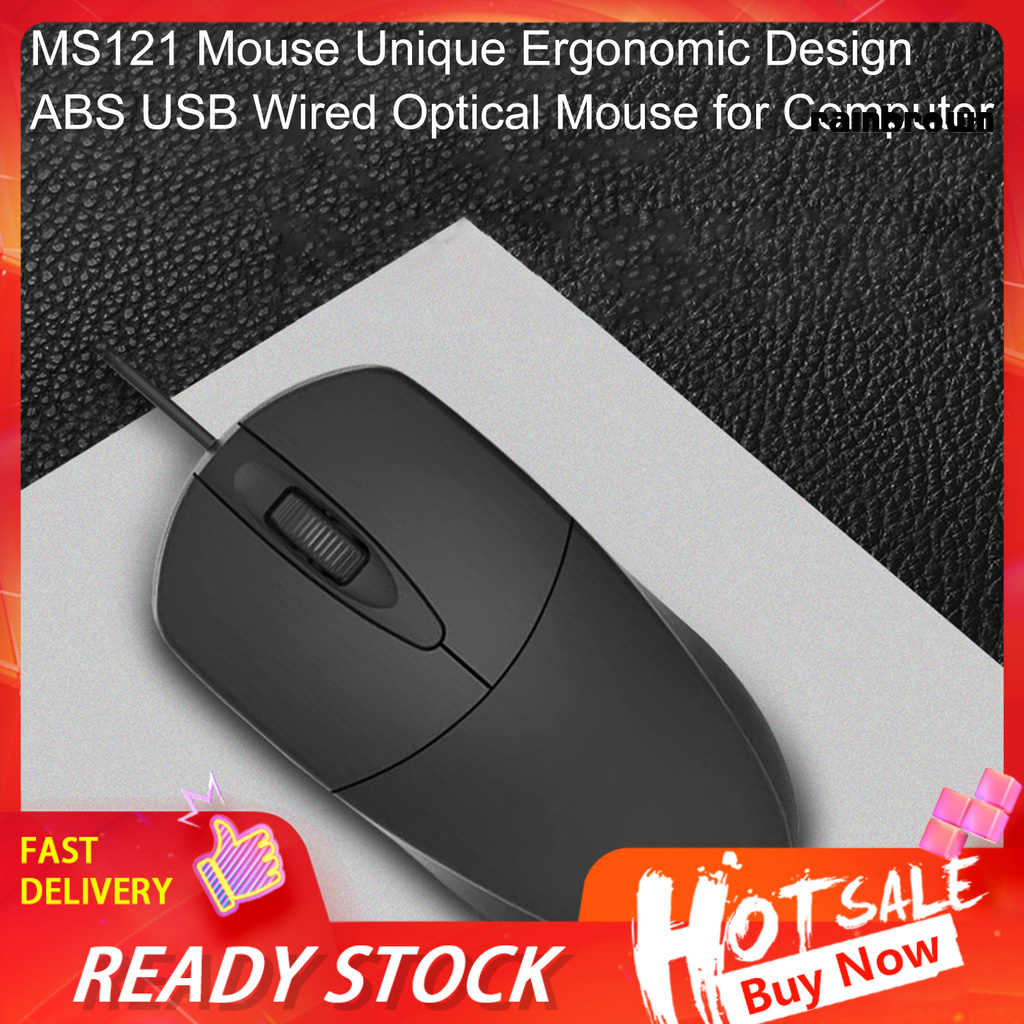 MS121 Mouse Unique Ergonomic Design ABS USB Wired Optical Mouse for Computer /RXDN/