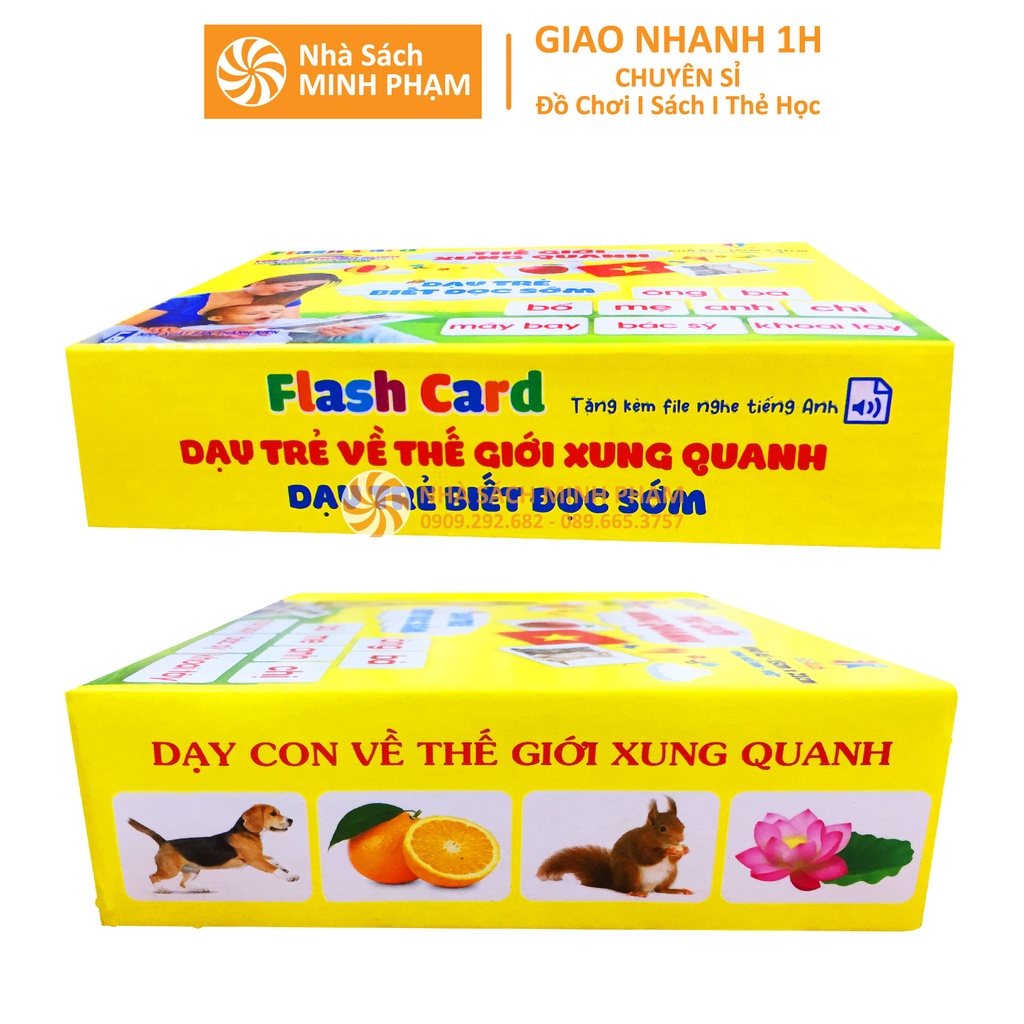 Sách - Bộ Thẻ Học Thông Minh Flashcard Thế Giới Xung Quanh Việt Hà Khổ A5 - Song Ngữ Anh Việt Phương Pháp Glenn Doman
