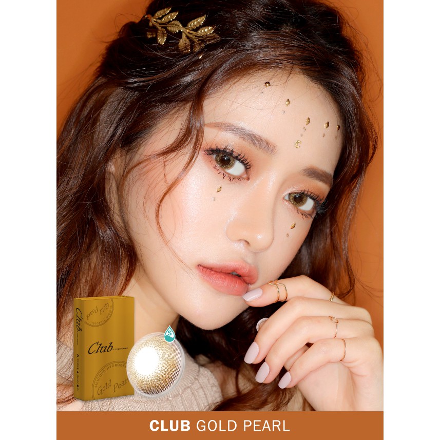 [𝗩𝗮̀𝗻𝗴 𝗔́𝗻𝗵 𝗞𝗶𝗺] Lens ANN365 Dùng 30 Ngày Màu Vàng Ánh Kim Club Gold Pearl Chống Tia UV - Silicone Hydrogel