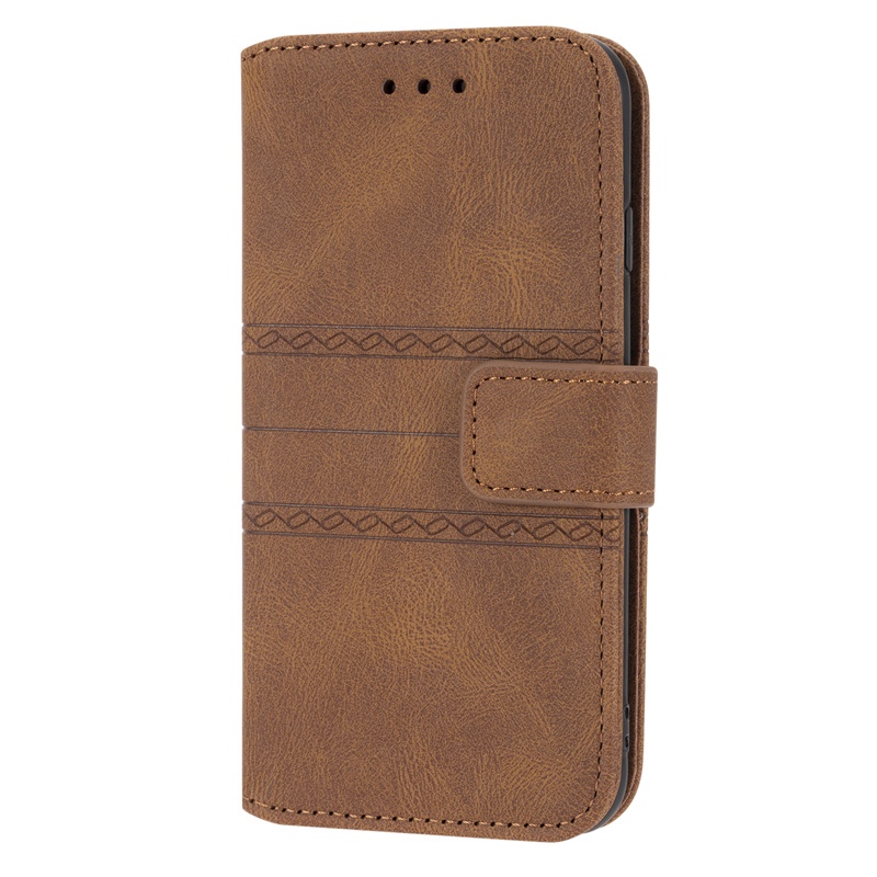 Bao da điện thoại PU đeo chéo ví nắp lật màu trơn dập nổi cho Samsung Galaxy A22 4G A51 A71 S20 FE S21+/Ultra S21 FE 5G