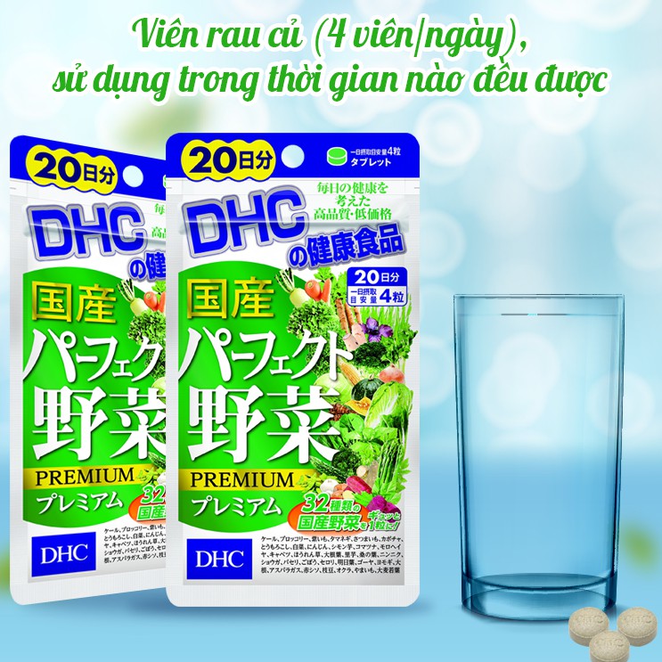 Viên Uống Bổ Sung 32 Loại Rau Củ DHC Premium (120 viên)