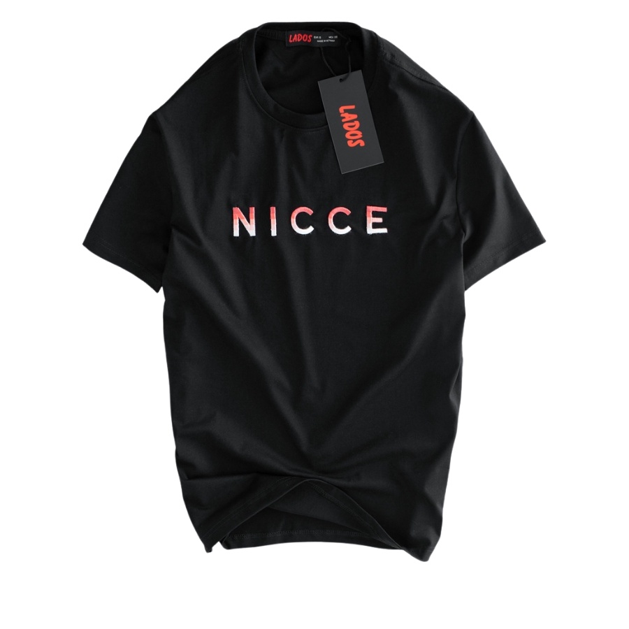 Áo thun nam in chữ Nicce 2 màu trắng đen LADOS - 9066 chất thun cotton 100% 4 chiều, mềm mịn, thoáng mát, co giãn tốt