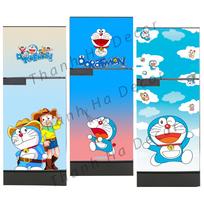 Decal dán Tủ Lạnh Doremon  chất liệu cao cấp