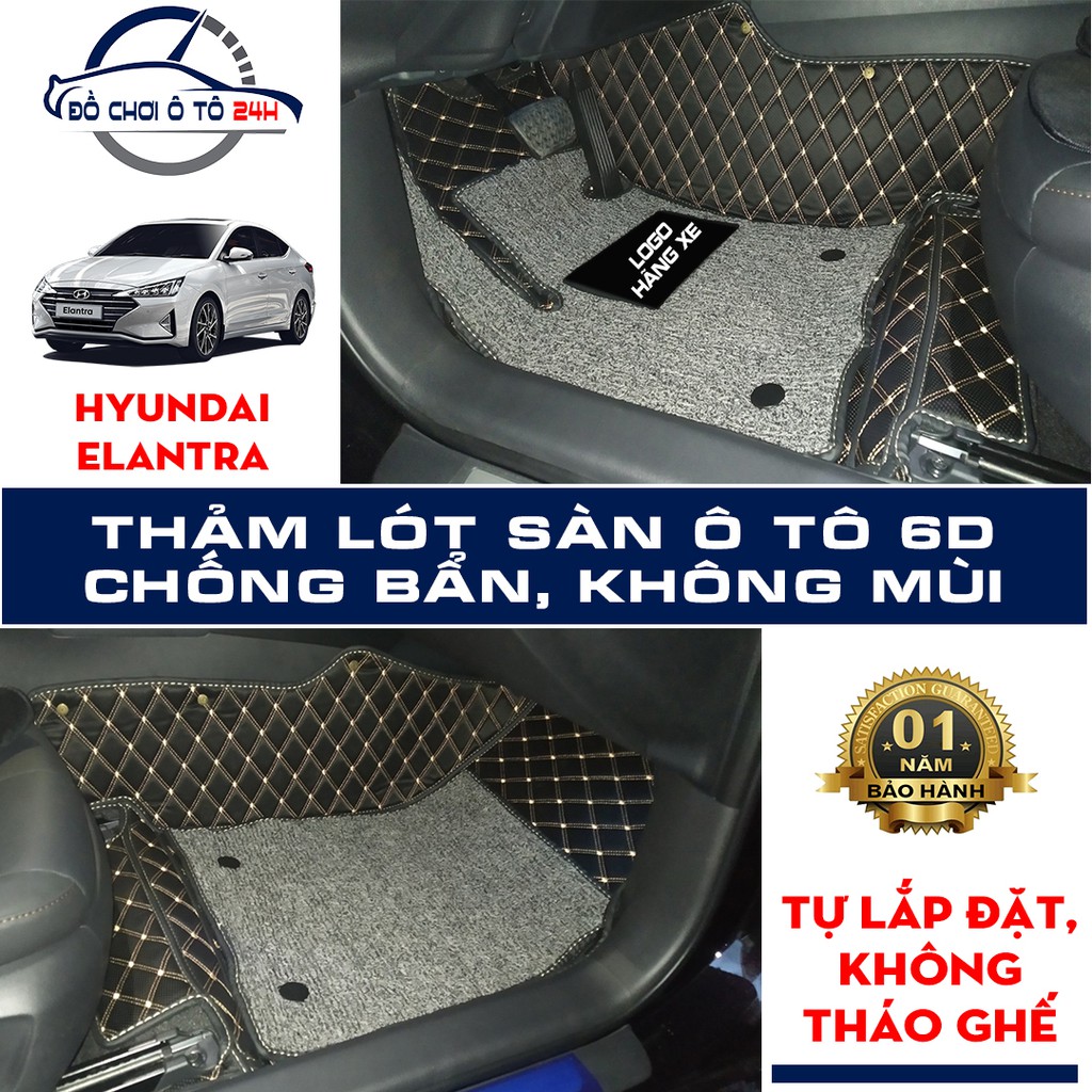 Thảm lót sàn ô tô 5D 6D Hyundai Elantra bảo vệ sàn xe, không mùi, không thấm nước