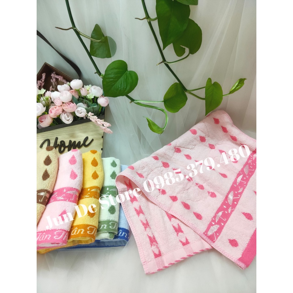 Khăn cotton 30x50 Họa tiết Hạt mưa ♥️ SANG, XỊN, MỊN♥️ Khăn cotton Made in Vietnam, thấm hút tốt, mềm mại.