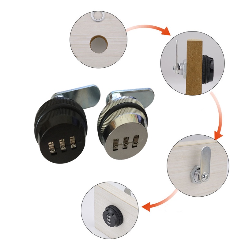 Khóa Cam Kết Hợp 3 Chữ Số Khóa Ngăn Kéo Mật Khẩu Không Chìa Khóa Khóa Hộp Thư Mini Khóa Cơ Tủ