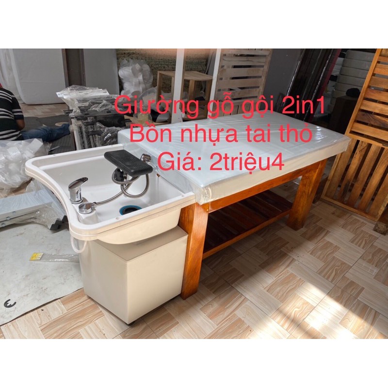 Giường gỗ gội đầu 2in1 dưỡng sinh