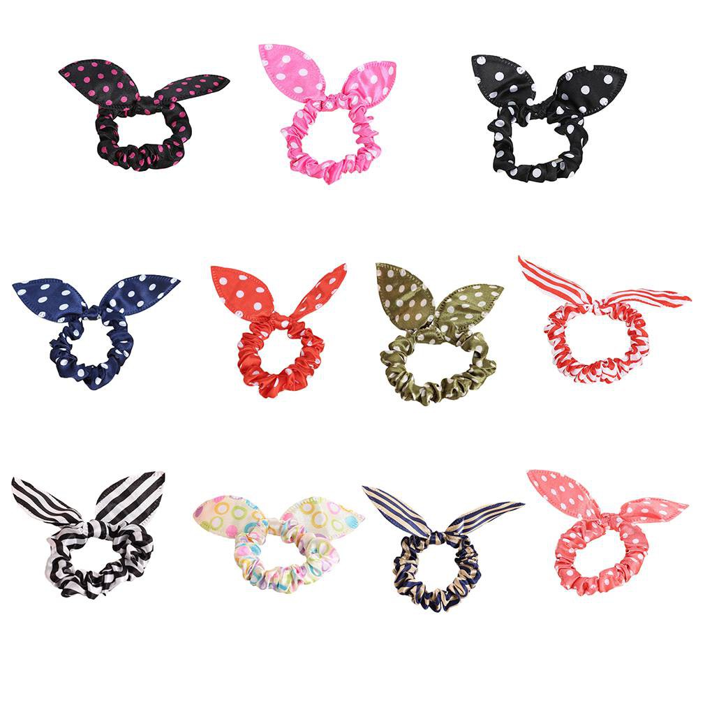 Dây Buộc Tóc Co Giãn Họa Tiết Chấm Bi Xinh Xắn Cho Bé Gái