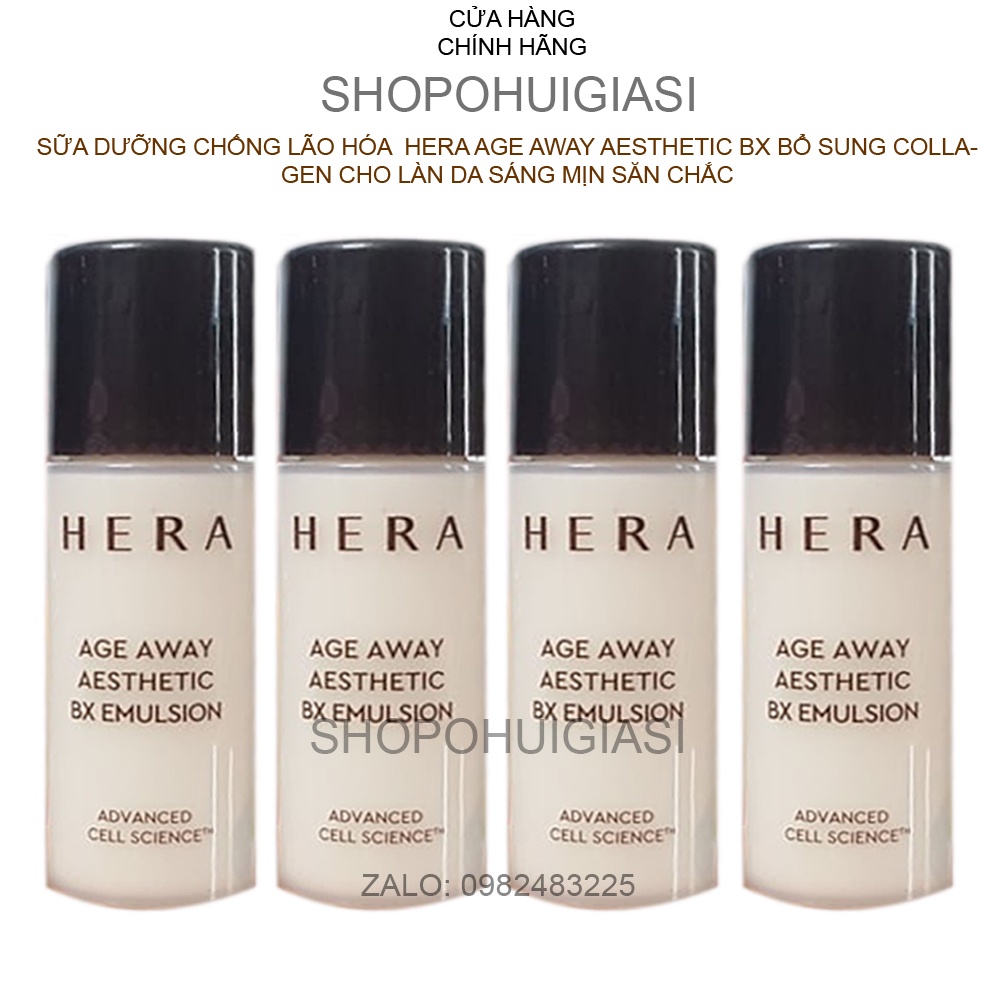 Cặp tone nước hoa hồng và sữa dưỡng Chống Lão Hóa dưỡng sáng da HERA AGE AWAY AESTHETIC BX 5ML