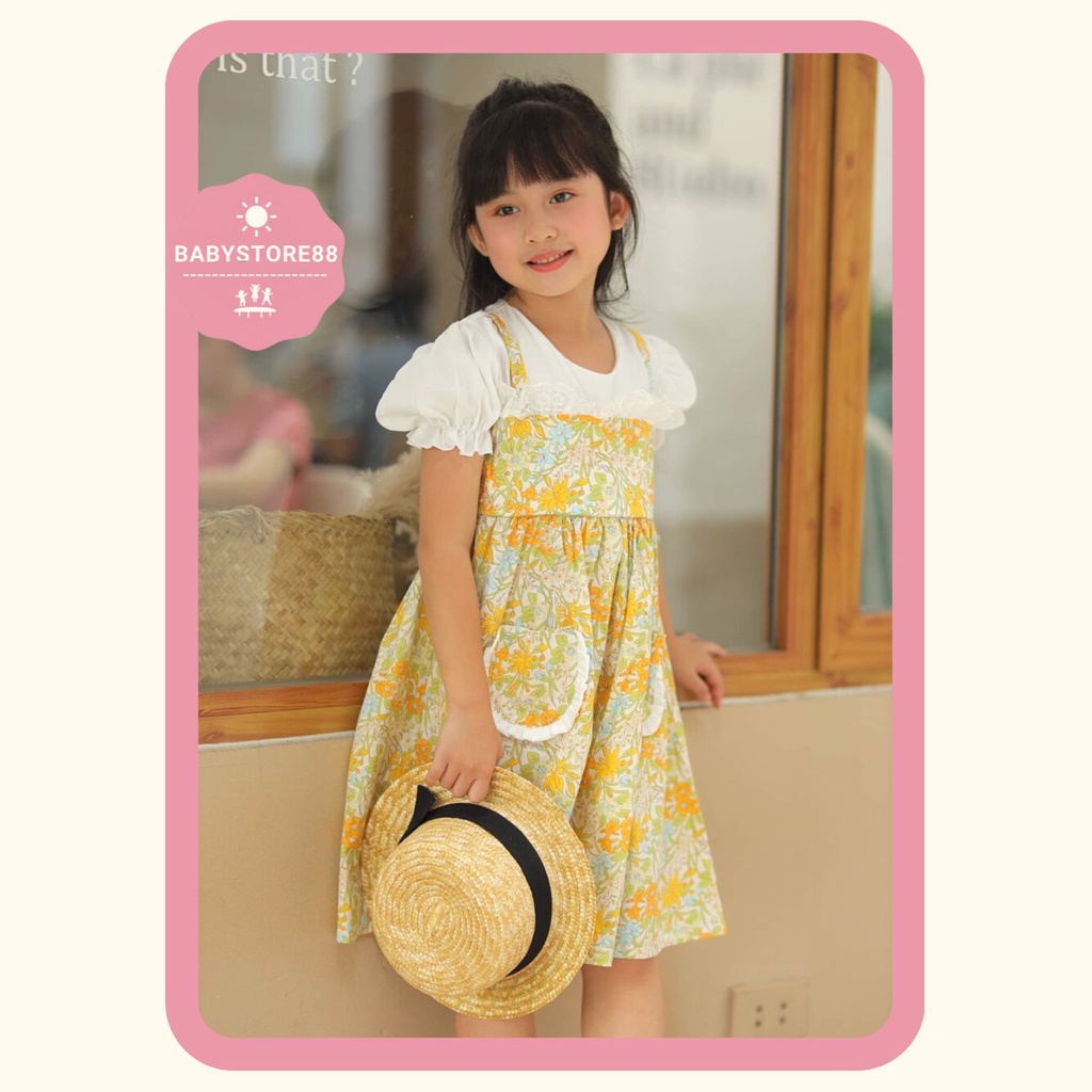Đầm cho bé gái 1 2 3 4 5 6 7 8 9 10 11 12 tuổi Babystore88, Váy bé gái mùa hè hàng thiết kế cao cấp V78