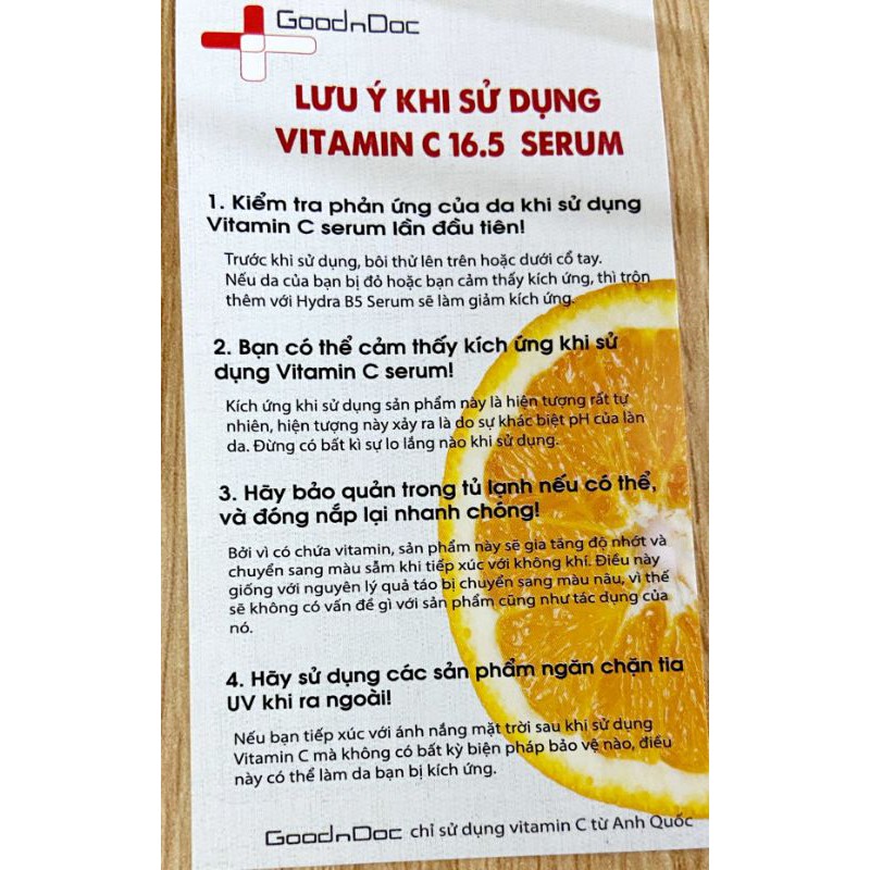 SERUM VITAMIN C MỜ THÂM NÁM TRẮNG DA GOODNDOC VITAMIN C 16.5 DAILY WHITENING SERUM 30ml