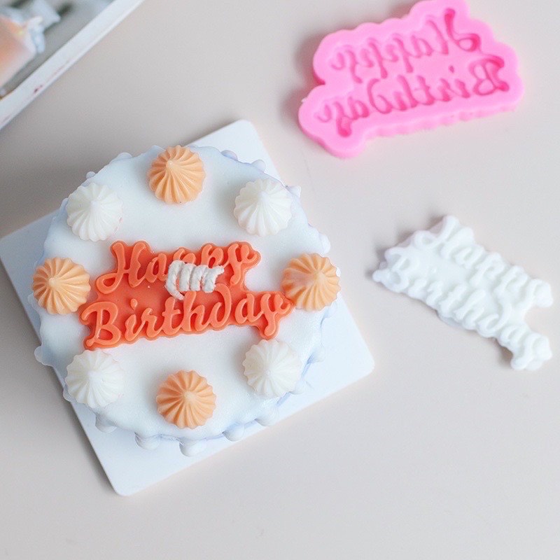 Khuôn silicone hình chữ happy birthday