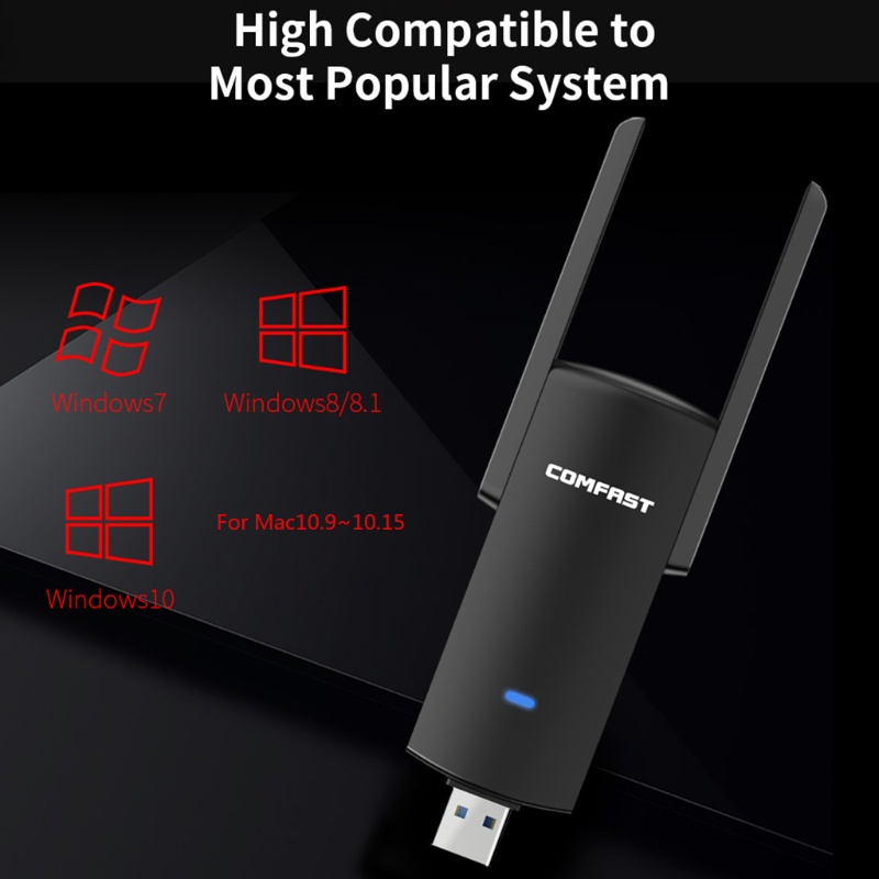 COMFAST Thẻ Wifi Không Dây USB 924AC 1300Mbps 2 4G + 5G Cho Windows XP 7 8 8 1