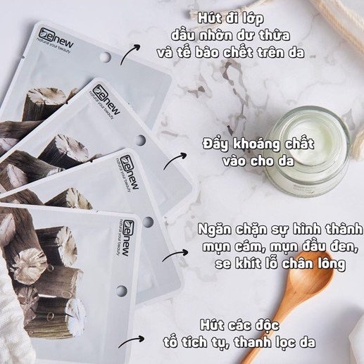 Mặt Nạ Benew Natural Herb Mask Pack Charcoal chiết xuất than hoạt tính làm sạch và thải độc 22ml