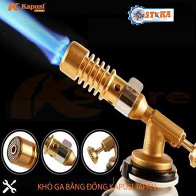 Đèn Khò Gas Mini Nhật Kapusi Japan Cao Cấp Đồng 100% Nguyên Khối, Điều Chỉnh Nhiệt Độ 1500 độ C