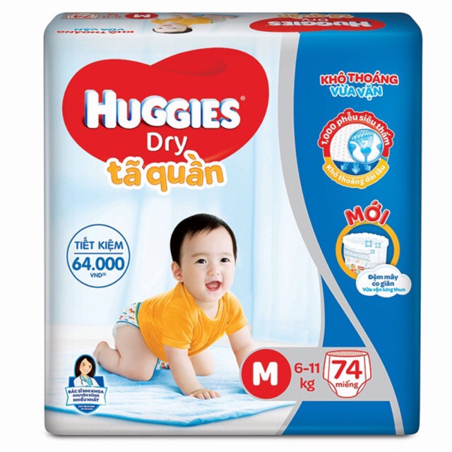 Combo 2 bịch bỉm quần Pampers M74/L68/Xl62/Xxl56