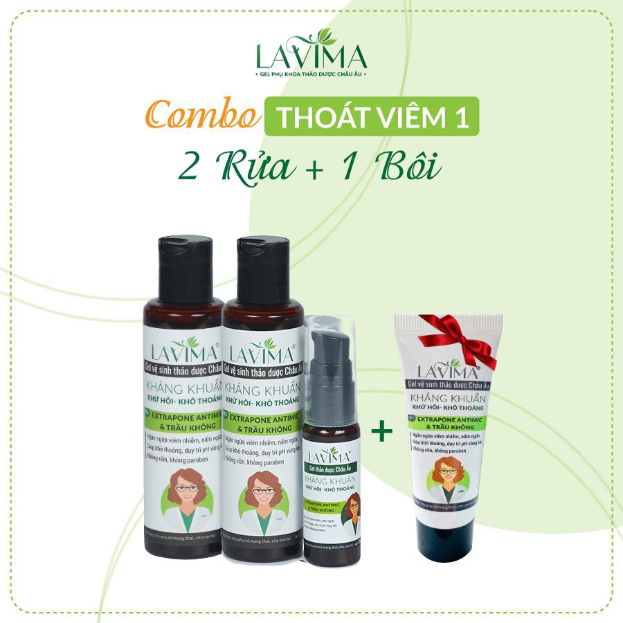 [TẶNG TUÝP 0Đ] Combo 2 nước Rửa phụ khoa và 1 Gel Bôi Lavima- 100% thảo dược Châu Âu