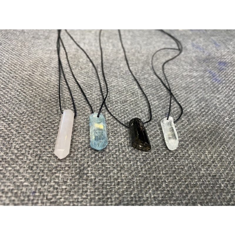 Dây chuyền Đá Tourmaline đen, trắng, rose,Aqua đơn giản
